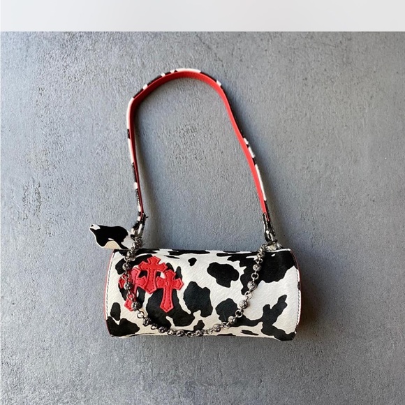 Stylish Black and White Cow Print Women's Bag